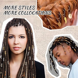 Bijoux de cheveux pour tresses avec pendentifs en forme de coquillage et feuille