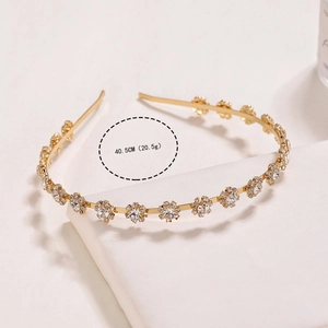 Eleganter goldener Haarreif mit Strass-Sonnenblumen für Alltag und Partys