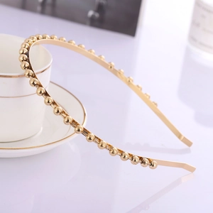 Serre-tête Simple en Perles de Métal pour Femmes Élégant Or Argent Bandeau Mince pour Quotidien Fête Accessoires de Cheveux de Mode