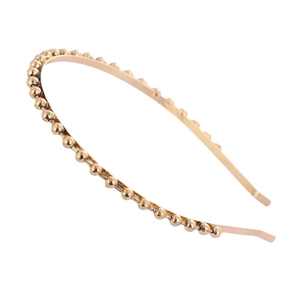 Serre-tête élégant en métal doré avec perles polies de style minimaliste chic