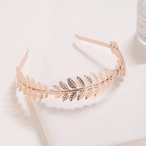 Serre-tête en Métal de Feuille d'Olivier Or Rose pour Femmes Élégante Couronne de Laurier Coiffe de Mariée Mariage