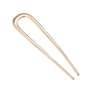 Elegant rose gold U-shaped metal hair pin with minimalist design for hair styling