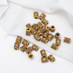 Ethnic style S-shaped beads for girls hair braiding with tribal wave patterns