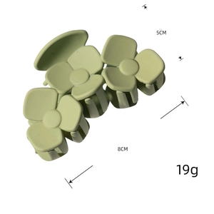 Pince à cheveux fleur verte mate, clip de 8cm pour femmes, accessoire floral chic