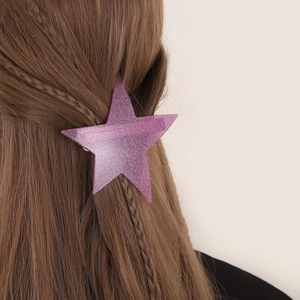 Fermaglio per Capelli Stella Rosa Glitter Y2K per Donna Ragazza Stile Millenario Scacchiera Acetato Molletta a Molla Moda Accessori Capelli