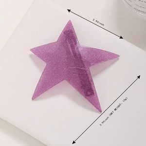 Fermaglio per capelli a stella viola scintillante con glitter per stile moda Y2K