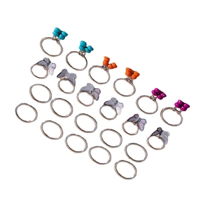 Set de 18 anillos para el cabello de mariposa en metal colorido para trenzas modernas