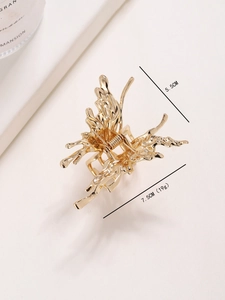 Details zum goldenen Schmetterlings-Haarclip aus Flüssigmetall, Größe 7,5 cm x 5,5 cm