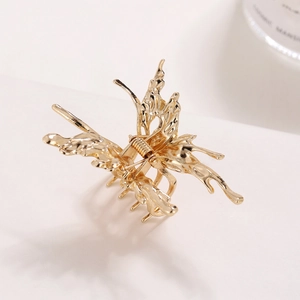 Flüssigmetall Schmetterling Haarkralle Für Damen Minimalistisch Gold Legierung Haarklammer Nischendesign High-End Haarschmuck Mode Haarnadel