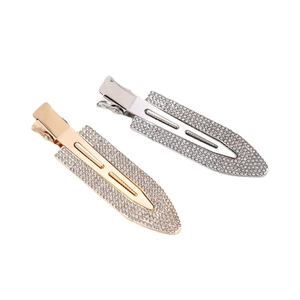 Sparkling rhinestone seamless hair clips set in gold and silver finish for women
