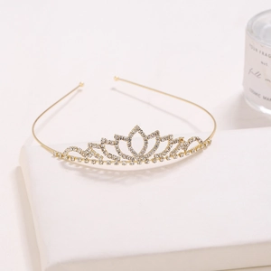 Elegant Heart Rhinestone Bridal Crown Tiara For Women Alloy Electroplated Wedding Hair Accessories Party Banquet Headpiece