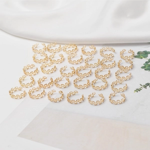 Accessoires Dreadlock Anneaux Cheveux Métal Feuille Creuse Décoration Tresse pour Femmes Filles Bijoux Or Argent