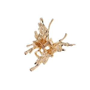 Eleganter goldener Schmetterlings Haarklammer mit flüssiger Metalltextur für Damen