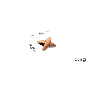 Brown plastic cross bead for dreadlocks and hair braiding, 1.3cm size with 0.3g weight