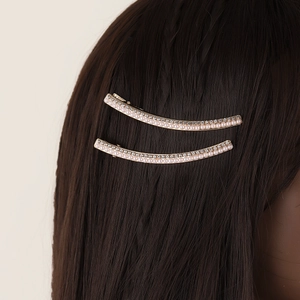 Elegante Legierung Künstliche Perle Strass Gebogene Haarklammern Für Damen Gold Silber Seiten Pony Haarnadeln Brautschmuck