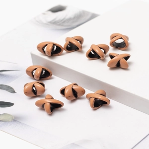 Faux wood coffee brown X-shape beads for dreadlocks hair styling and DIY braiding