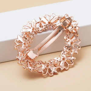 Elegant rose gold hollow butterfly metal hair clip with a vintage spring hairpin design
