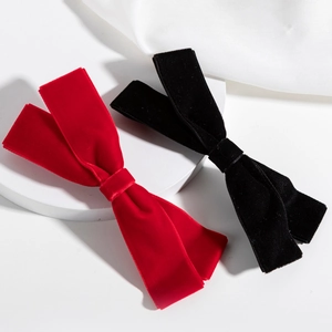Süße Samt Schleife Haarspangen Für Damen Niedliche Rote Schwarze Entenschnabel Clips Prinzessin Stil Handgefertigter Haarschmuck