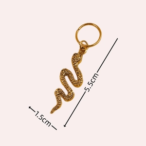 Ethnic golden snake charm hair accessory with scale texture for dreadlocks braids