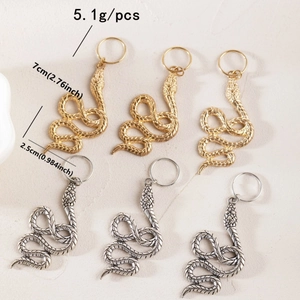 Accessoires cheveux serpent spirale ethnique en métal or et argent pour tresses