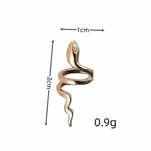 Elegant rose gold snake-shaped double layer ear cuff for women, 1x2cm lightweight design