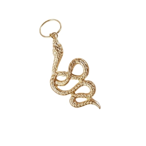 Bijou de cheveux doré en forme de serpent avec texture d'écailles et anneau métal
