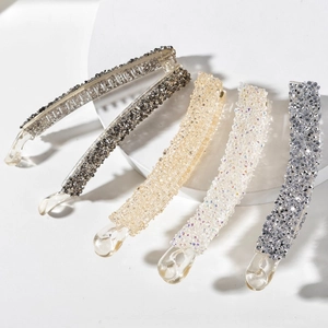 Barrette Banane Élégante en Strass et Paillettes pour Femmes Accessoires de Cheveux Brillants Épingle à Cheveux de Style Mode