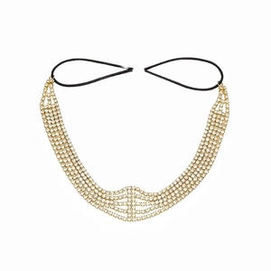 Luxury Multi-layer Rhinestone Bridal Headband Alloy Wave Elastic Forehead Band Wedding Hair Accessories For Women
