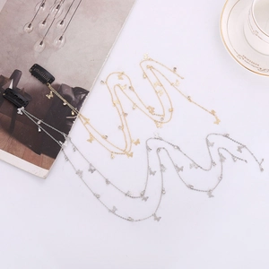 Alloy Butterfly Tassel Hair Braid Chain With Rhinestone Long Metal Hair Clip For Women Korean Fashion Hair Jewelry Accessories