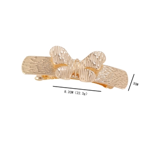 Vintage golden hollow butterfly hair clip with etched metal texture 8.2cm ponytail barrette