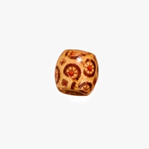 Macro detail of patterned wooden large hole beads for dreadlocks and DIY jewelry crafts