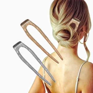 Minimalistische U-Förmige Haargabel Legierung Strukturierte Haarstab Elegante Bun Maker Tool Für Tägliche Damen Haarschmuck