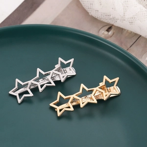 Y2K Metal Star Hair Clips Sweet Cool Pentagram Duckbill Clips For Women Hollow Star Side Hairpins Hair Accessories Hair Grips