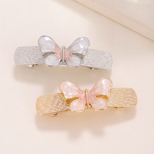 Vintage Alliage Papillon Pince à Ressort Rétro Huile Goutte Élégant Support de Queue de Cheval Accessoire Cheveux Femme
