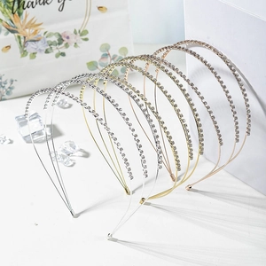 Serre-têtes élégants en strass dorés et argentés pour accessoires de cheveux de femme