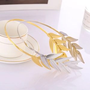Greek Style Leaf Headband Metallic Alloy Hair Band Wedding Party Goddess Headpiece Elegant Hair Accessories For Women