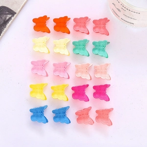 Set di 20 mini mollette a farfalla in colori macaron misti per acconciature da bambina