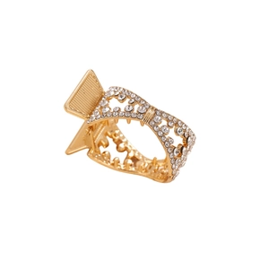 Elegant gold metal butterfly hair claw clip with shimmering rhinestones for women