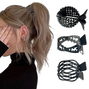 Pinza per Capelli a Coda di Pesce Piccola Stile Coreano in Metallo con Strass Fermaglio per Coda di Cavallo Alta per Donna Accessori Eleganti