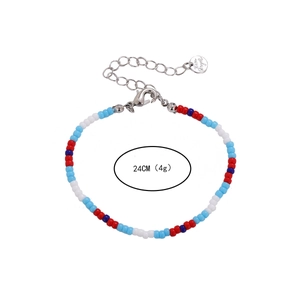 Colorful glass seed bead necklace and bracelet set with silver clasp and 24cm length