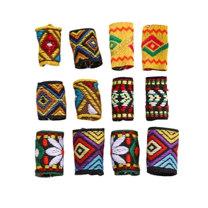 Lot de 12 bagues à cheveux bohèmes colorées avec motifs géométriques tribaux