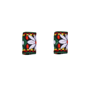 Anneaux en tissu brodé ethnique pour dreadlocks avec motifs floraux colorés