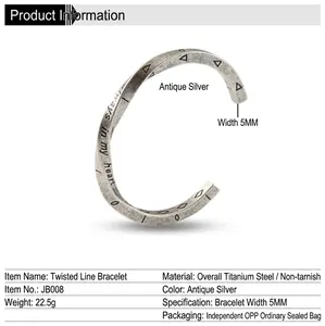 Vintage Mobius Viking bangle in titanium steel with Always in my heart engraving