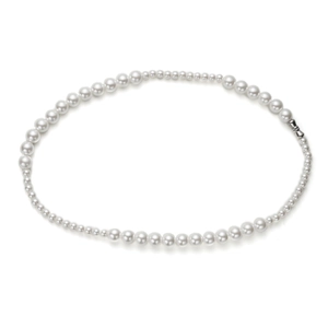 Collier de Künstliche Perles Hip Hop Vintage Chaîne en Acier Inoxydable Épissage Künstliche Perle de Coquillage Künstliche Perles Dégradées Streetwear Unisexe Colliers Bijoux