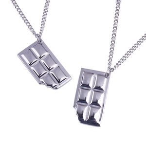 Stainless Steel Bitten Chocolate Pendant Necklace Hip Hop Style Jewelry For Men And Women Creative Everyday Accessory