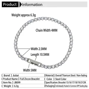 Bracelet minimaliste en acier inoxydable avec pierres de zircon et fermoir rectangulaire