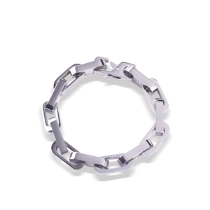 Hip hop style silver stainless steel chunky chain bracelet with industrial lock clasp