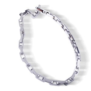 Modern hip-hop style polished stainless steel square link chain bracelet for men and women