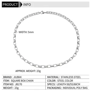 Elegante 5mm Edelstahl-Veneziakette für Damen und Herren in silberfarbenem Design