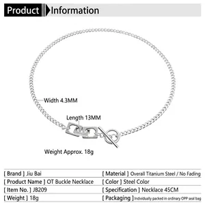Unisex 45cm titanium steel necklace with 4.3mm chain width and OT toggle clasp